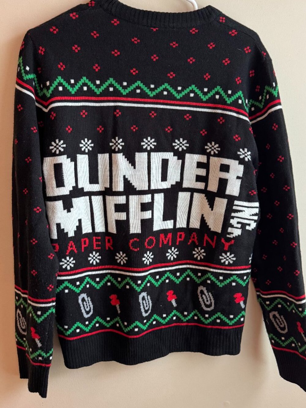 THE OFFICE Dunder Mifflin Paper Company Christmas Party Holiday Ugly Sweater